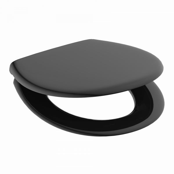 WC-Sitz Alma Made in Germany, in Schwarz mit Absenkautomatik und Schnellverschluss, O-Form