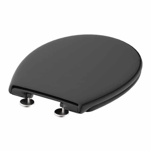 WC-Sitz Alma Made in Germany, in Schwarz mit Absenkautomatik und Schnellverschluss, O-Form