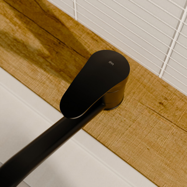 Küchenarmatur Vera, in Schwarz matt mit schwenkbarem Auslauf, Niederdruck