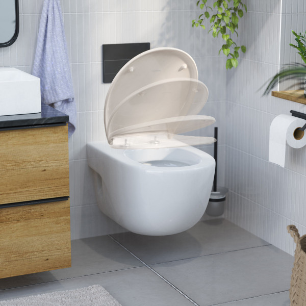 WC-Sitz Alma Made in Germany, in Pergamon mit Absenkautomatik und Schnellverschluss, O-Form