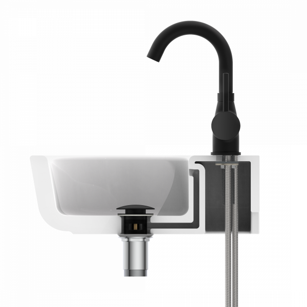 Waschtischarmatur FUTURA, Schwarz matt