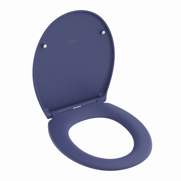 WC-Sitz Helma, in Indigo mit Absenkautomatik und Schnellverschluss, O-Form
