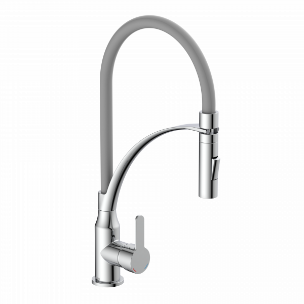 Sp&uuml;ltischarmatur CARNEO, Chrom/Schwarz oder Chrom/Hellgrau