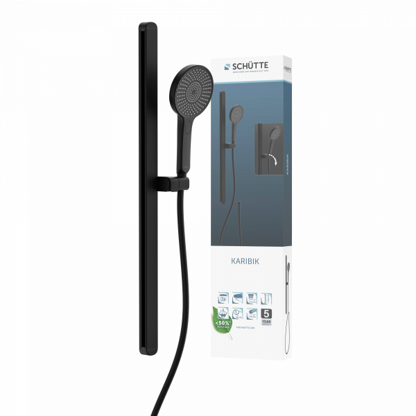 KARIBIK Stangenbrause-Set, Schwarz matt