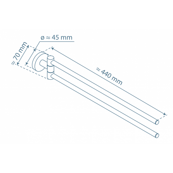 LONDON Handtuchhalter zweiarmig, Chrom