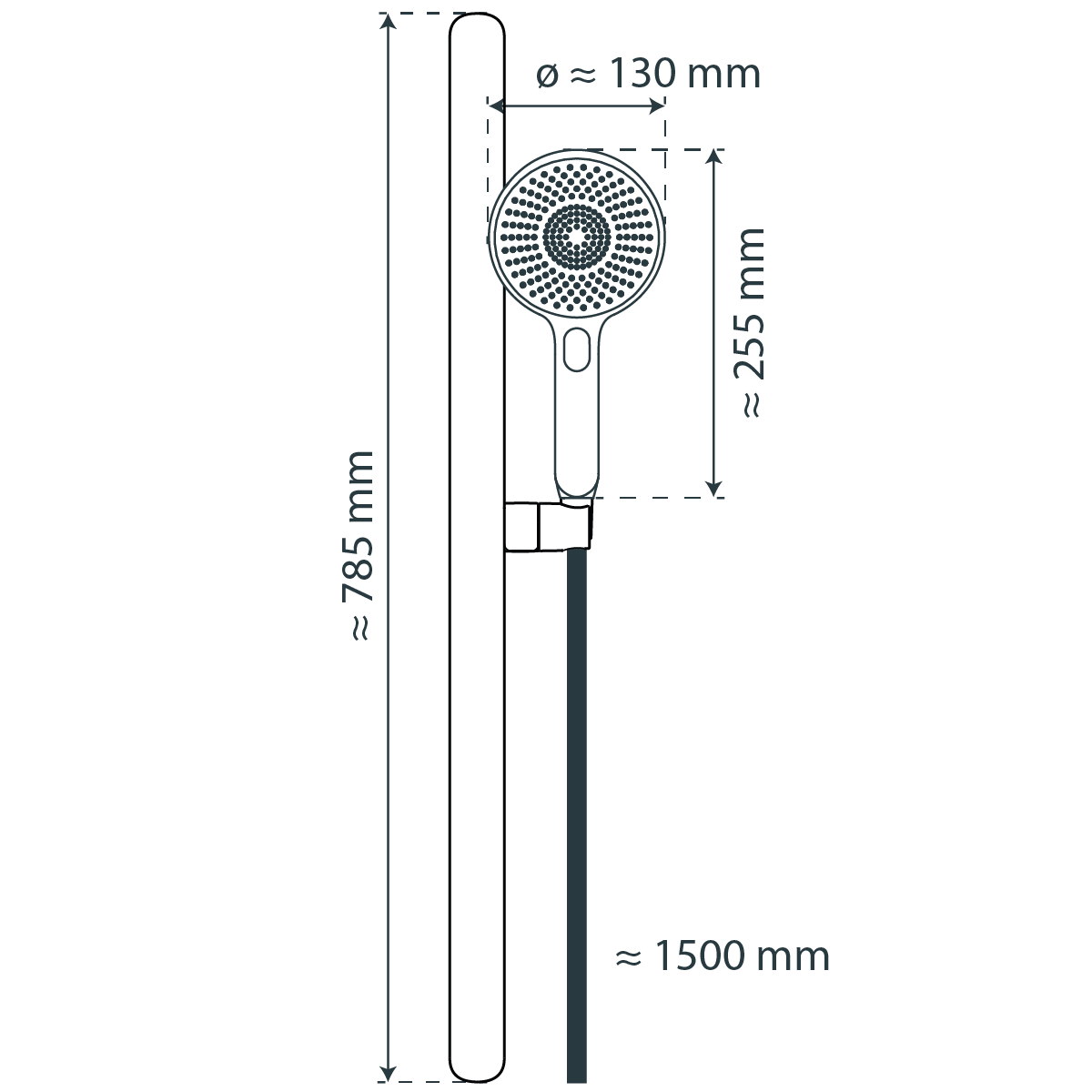 KARIBIK Stangenbrause-Set, Graphit matt