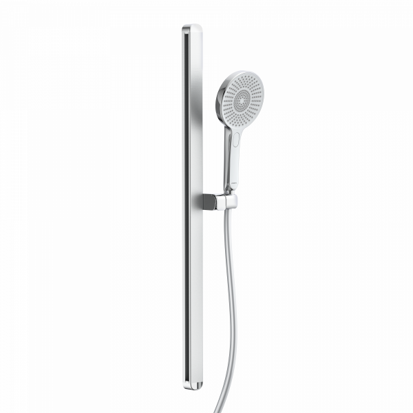 KARIBIK Stangenbrause-Set, Chrom/Hellgrau