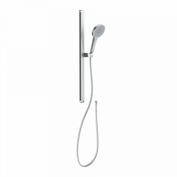 KARIBIK Stangenbrause-Set, Chrom/Hellgrau