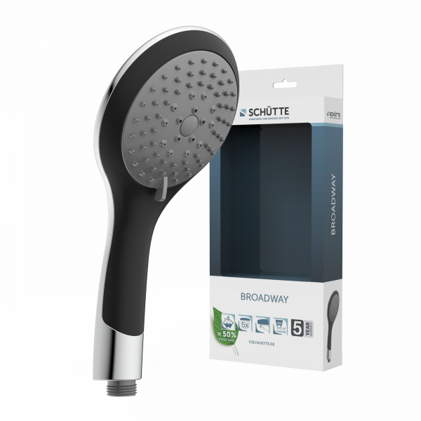 BROADWAY Duschkopf, Schwarz/Chrom