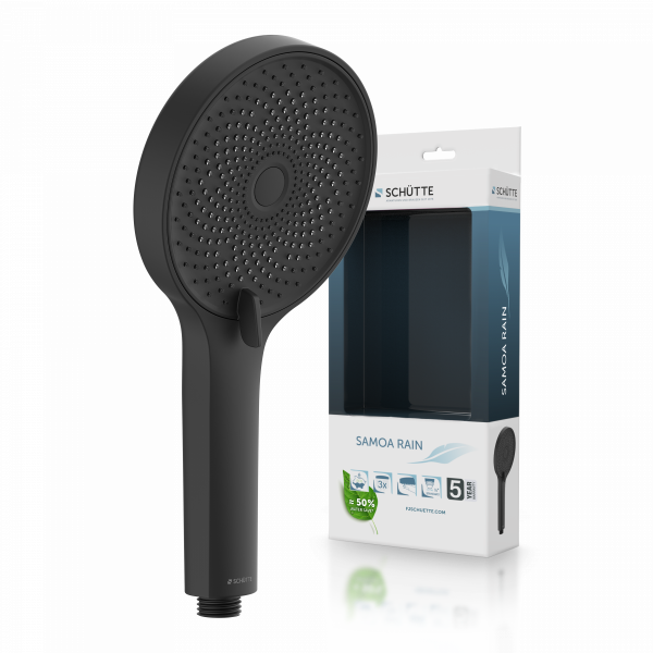 SAMOA RAIN Duschkopf, wassersparend, Schwarz matt