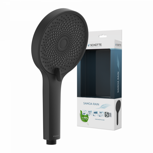 SAMOA RAIN Duschkopf, wassersparend, Schwarz matt
