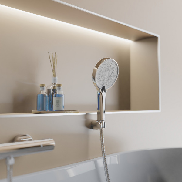 SAMOA RAIN Duschkopf, wassersparend, Chrom/weiß