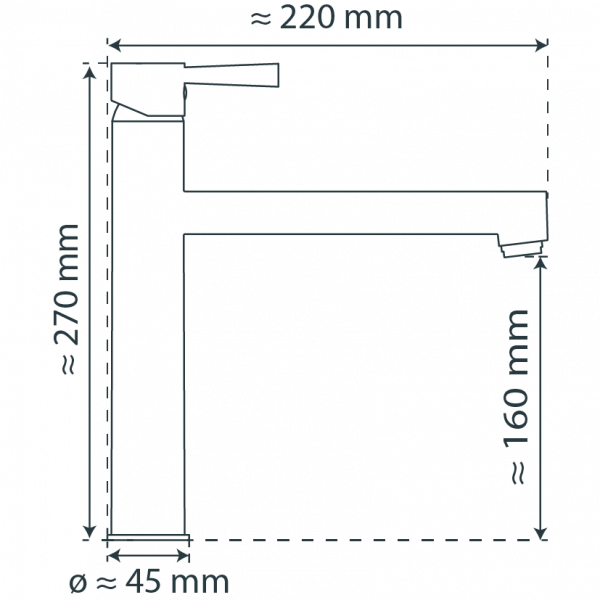 MASSIVE Sp&uuml;ltischarmatur, Edelstahl
