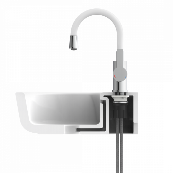 Waschtischarmatur FLEXO, Chrom/Weiß