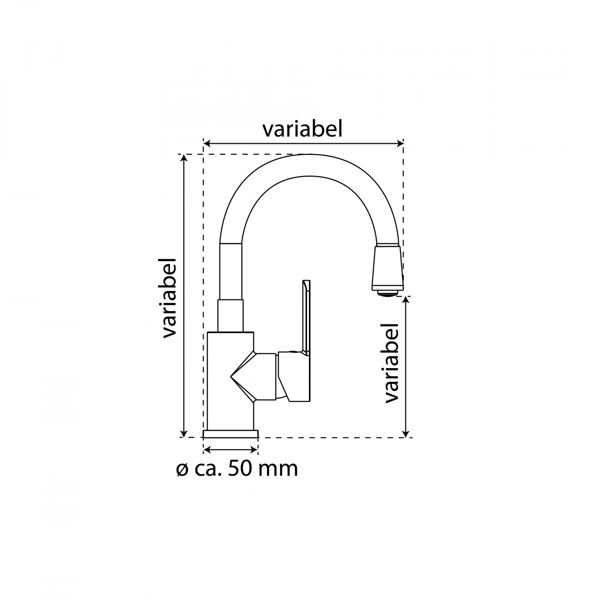 Waschtischarmatur FLEXO, Chrom/Weiß