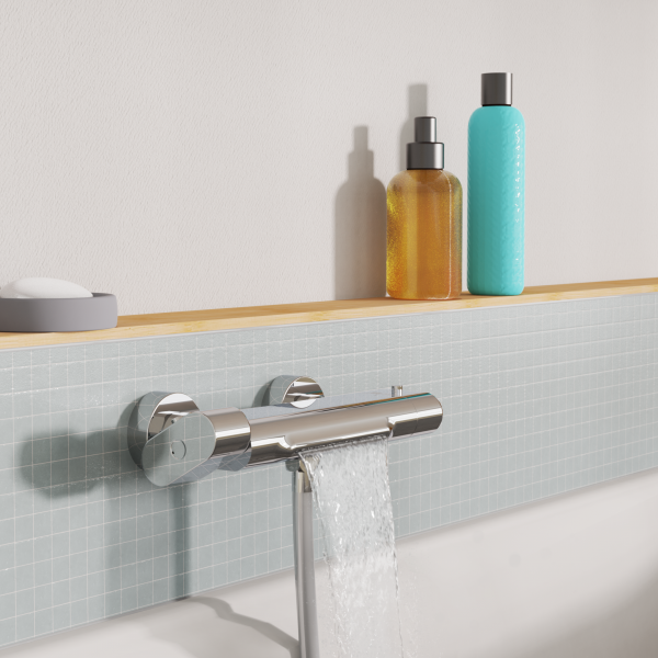 Badewannenarmatur CARNEO, Sicherheitssperre bei 38&deg;C, Chrom