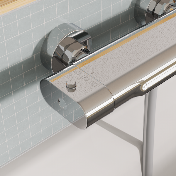 Badewannenarmatur CARNEO, Sicherheitssperre bei 38&deg;C, Chrom