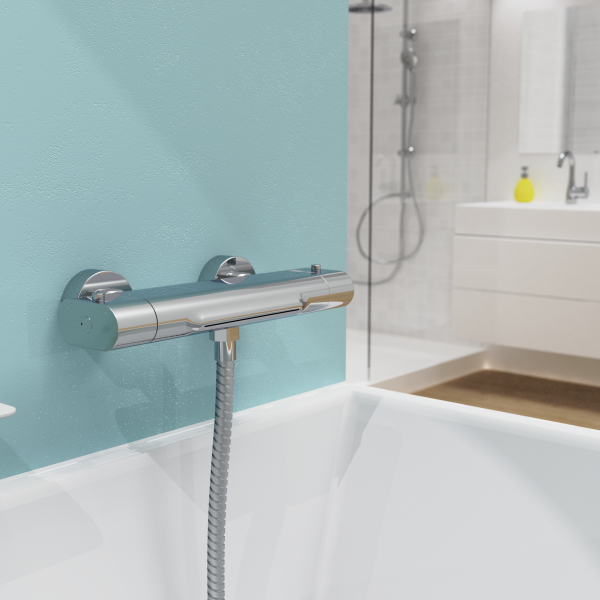 Badewannenarmatur CARNEO, Sicherheitssperre bei 38&deg;C, Chrom