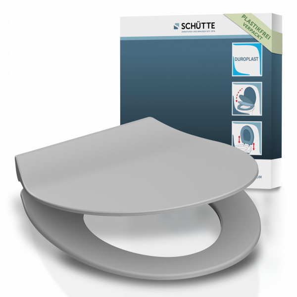 Duroplast WC-Sitz SLIM Grey, mit Absenkautomatik und Schnellverschluss