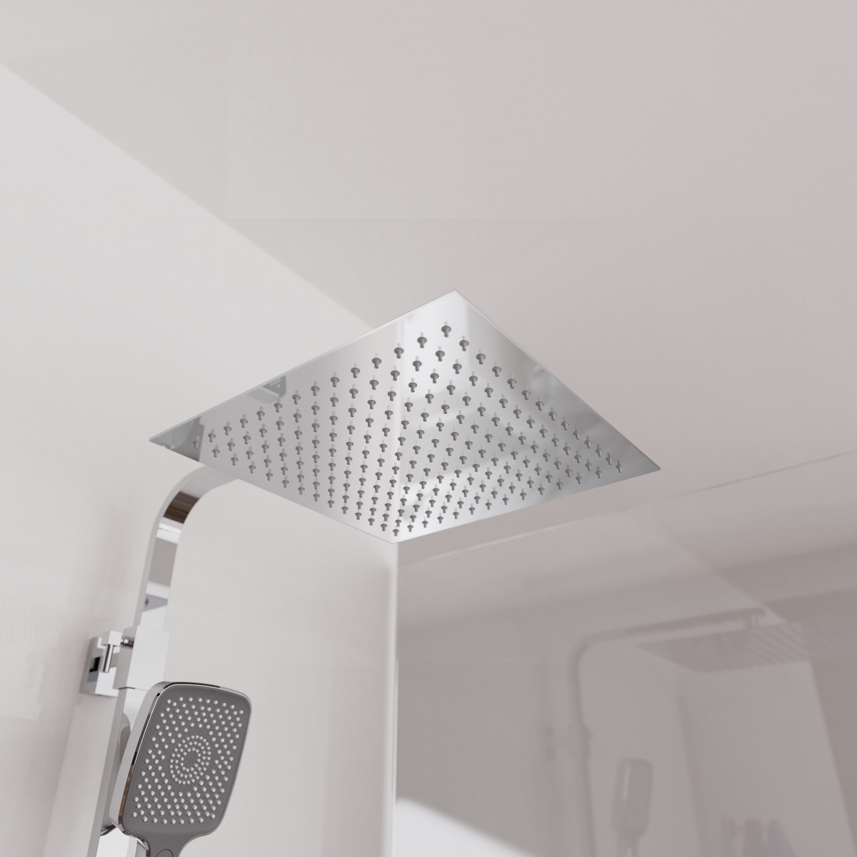 OCEAN Überkopf-Brauseset, mit Thermostatarmatur, Chrom/Anthrazit, mit Ablage