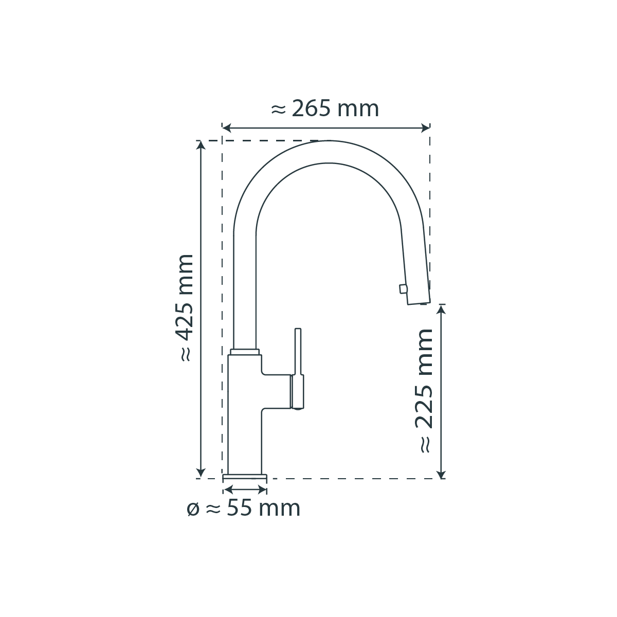 BLACKPOOL Spültischarmatur, Schwarz matt, mit herausziehbarem Auslauf