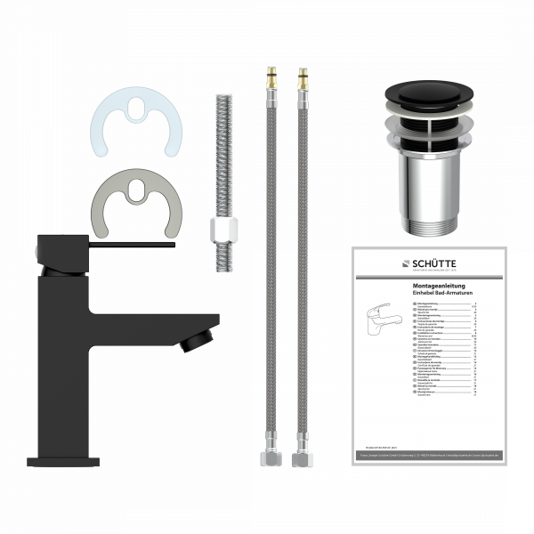 CALVINO Waschtischarmatur, Schwarz matt