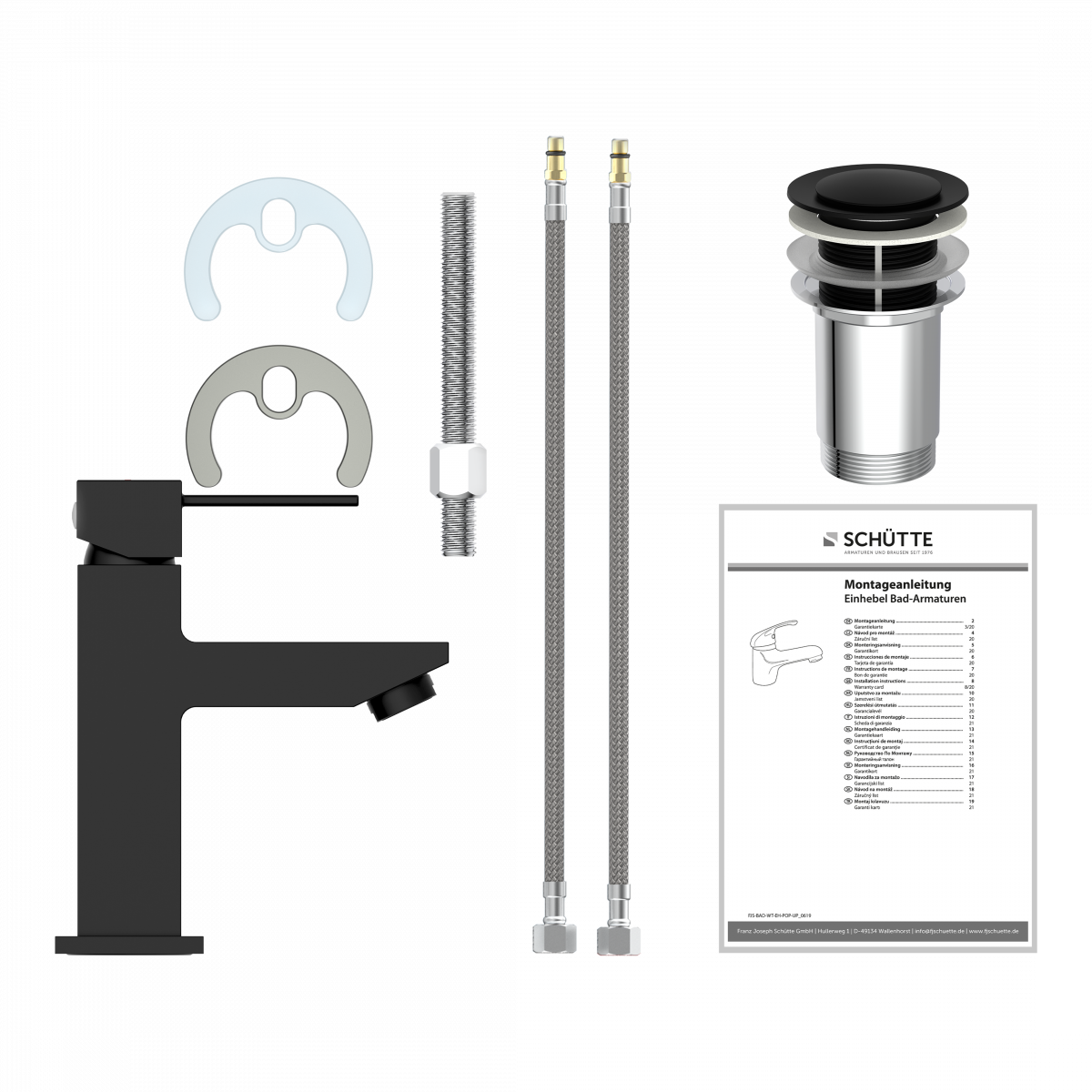 CALVINO Waschtischarmatur, Schwarz matt