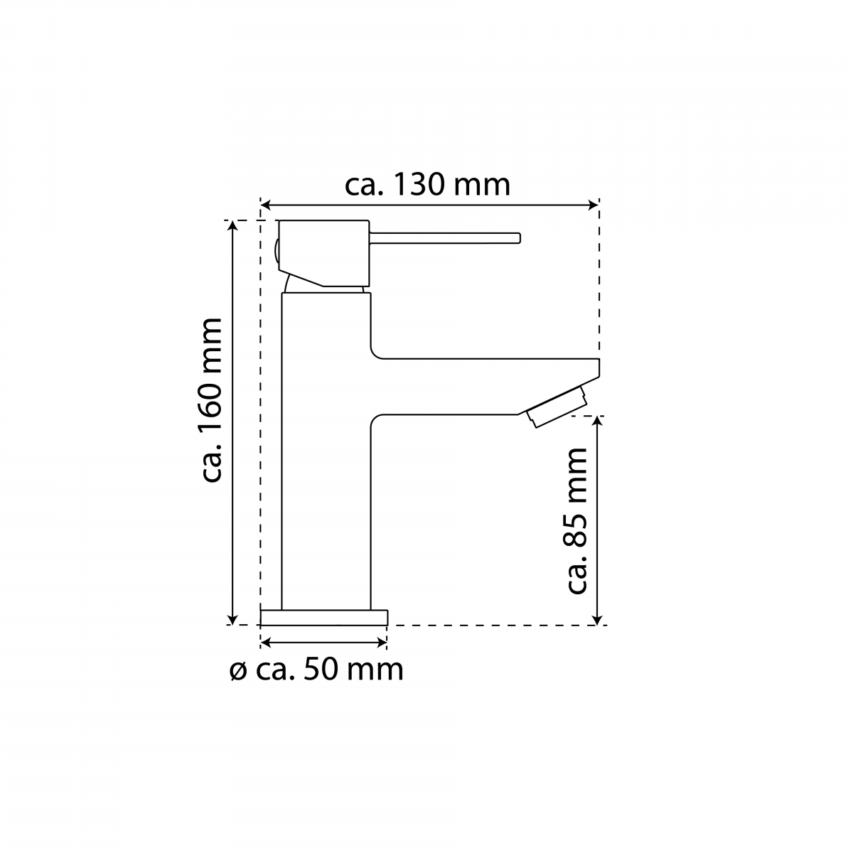 CALVINO Waschtischarmatur, Schwarz matt