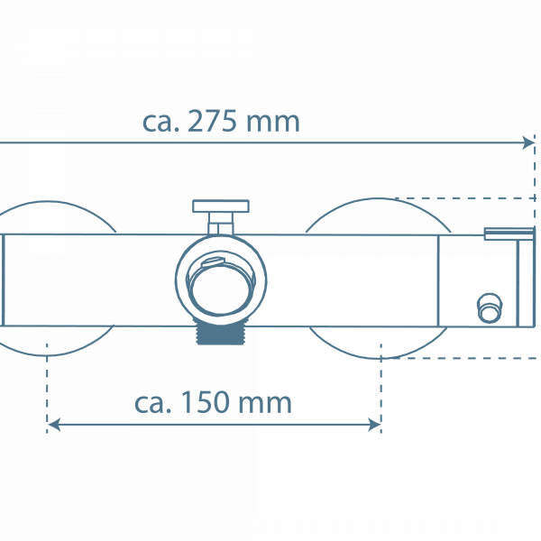 LONDON Thermostat Wannenfüllarmatur, Chrom