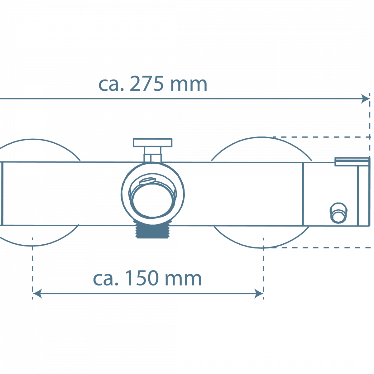 LONDON Thermostat Wannenfüllarmatur, Chrom