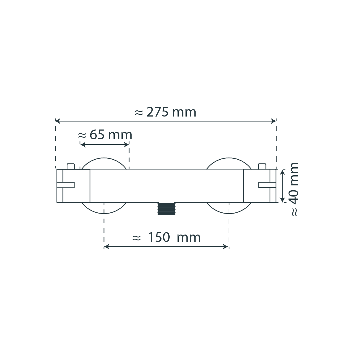 LONDON Thermostat Duscharmatur, Chrom