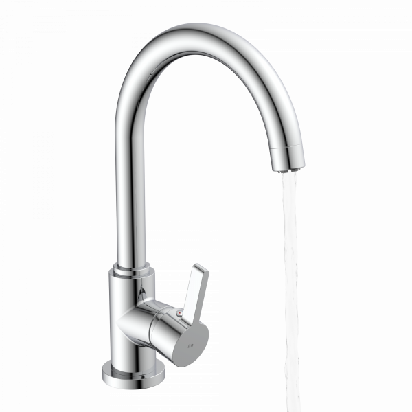 K&uuml;chenarmatur Leona, in Chrom mit Rundbogenauslauf, Niederdruck