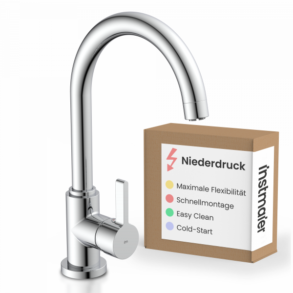 K&uuml;chenarmatur Leona, in Chrom mit Rundbogenauslauf, Niederdruck