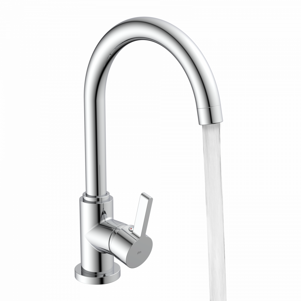 Küchenarmatur Leona, in Chrom mit Rundbogenauslauf, Hochdruck