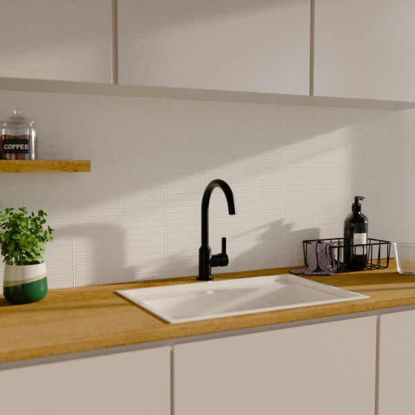 K&uuml;chenarmatur Leona, in Schwarz matt mit Rundbogenauslauf, Niederdruck