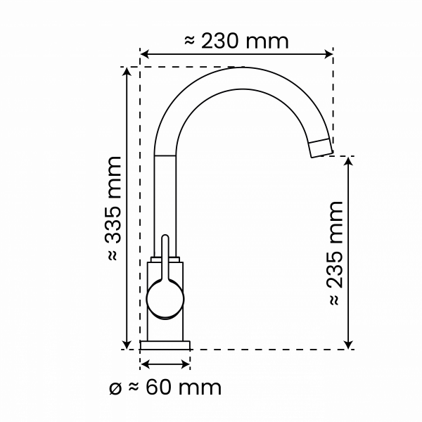 K&uuml;chenarmatur Leona, in Schwarz matt mit Rundbogenauslauf, Niederdruck