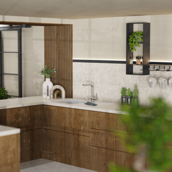 WK 4 Pro in Edelstahloptik, Küchenarmatur mit herausziehbarem Auslauf