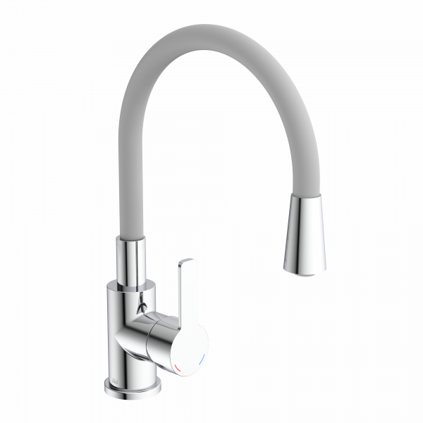 Spültischarmatur FLEXO, Chrom/Hellgrau