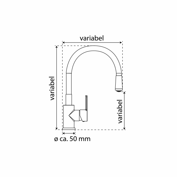 Spültischarmatur FLEXO, Chrom/Hellgrau