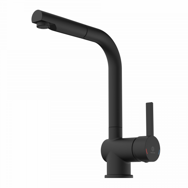 WK 4 Pro in Schwarz, Küchenarmatur mit herausziehbarem Auslauf