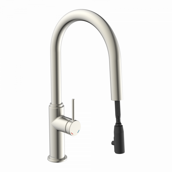 BLACKPOOL Spültischarmatur, Edelstahloptik, mit herausziehbarem Auslauf