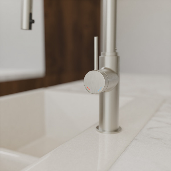 BLACKPOOL Spültischarmatur, Edelstahloptik, mit herausziehbarem Auslauf