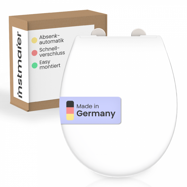 WC-Sitz Alma Made in Germany, in Weiß mit Absenkautomatik und Schnellverschluss, O-Form