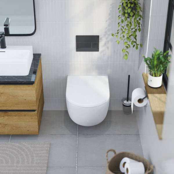 WC-Sitz Helma, in Weiß mit Absenkautomatik und Schnellverschluss, D-Form