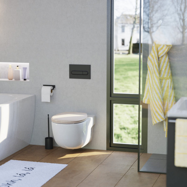 WC-Sitz Alma Made in Germany, in Bahamabeige mit Absenkautomatik und Schnellverschluss, O-Form