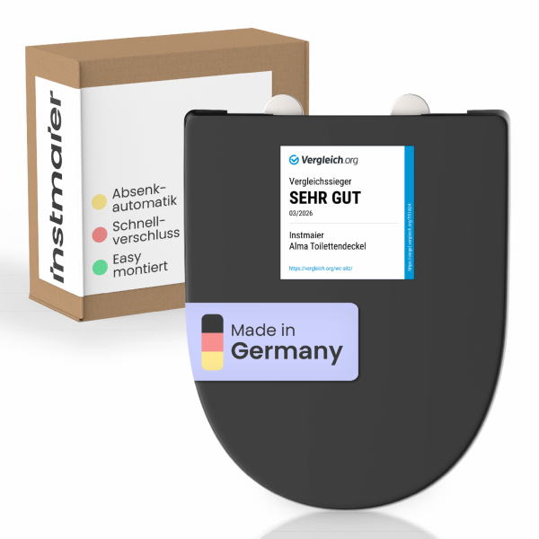 WC-Sitz Alma Made in Germany, in Schwarz mit Absenkautomatik, D-Form