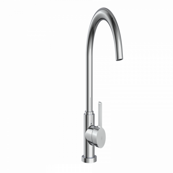 Küchenarmatur Leona, in Chrom mit Rundbogenauslauf, Hochdruck