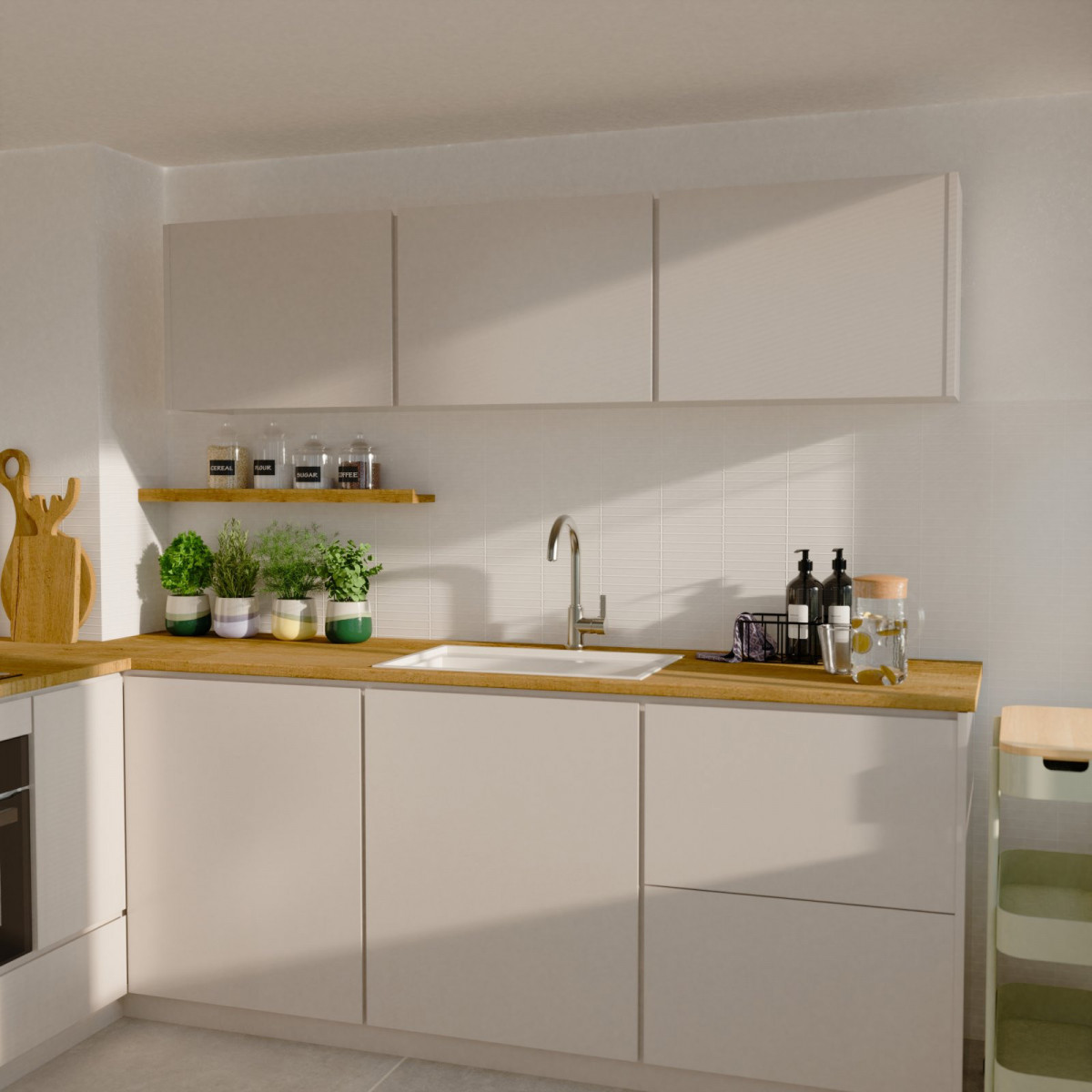 Küchenarmatur Leona, in Edelstahloptik mit Rundbogenauslauf, Niederdruck