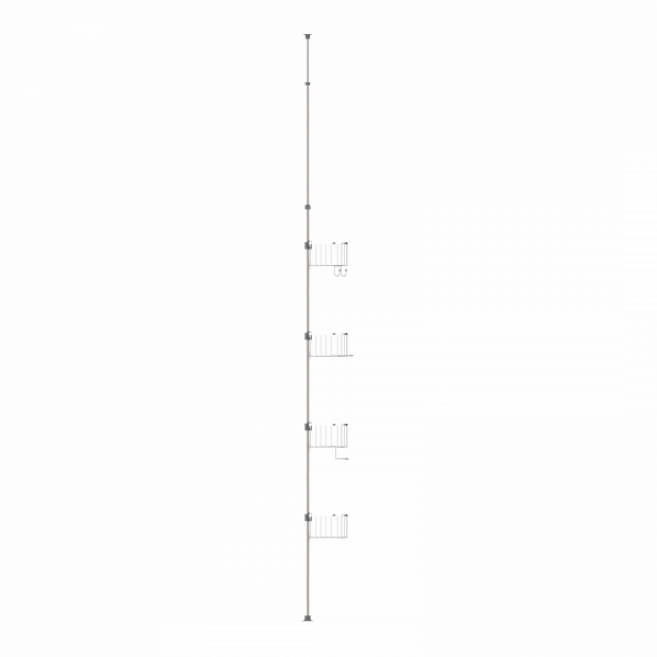 Teleskop-Dusch-Eckregal, edelstahl/chrom