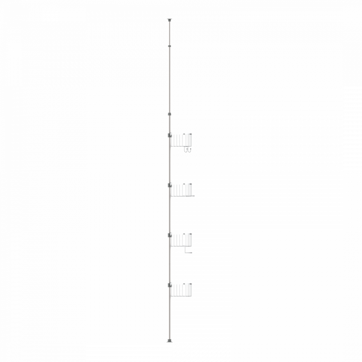 Teleskop-Dusch-Eckregal, edelstahl/chrom